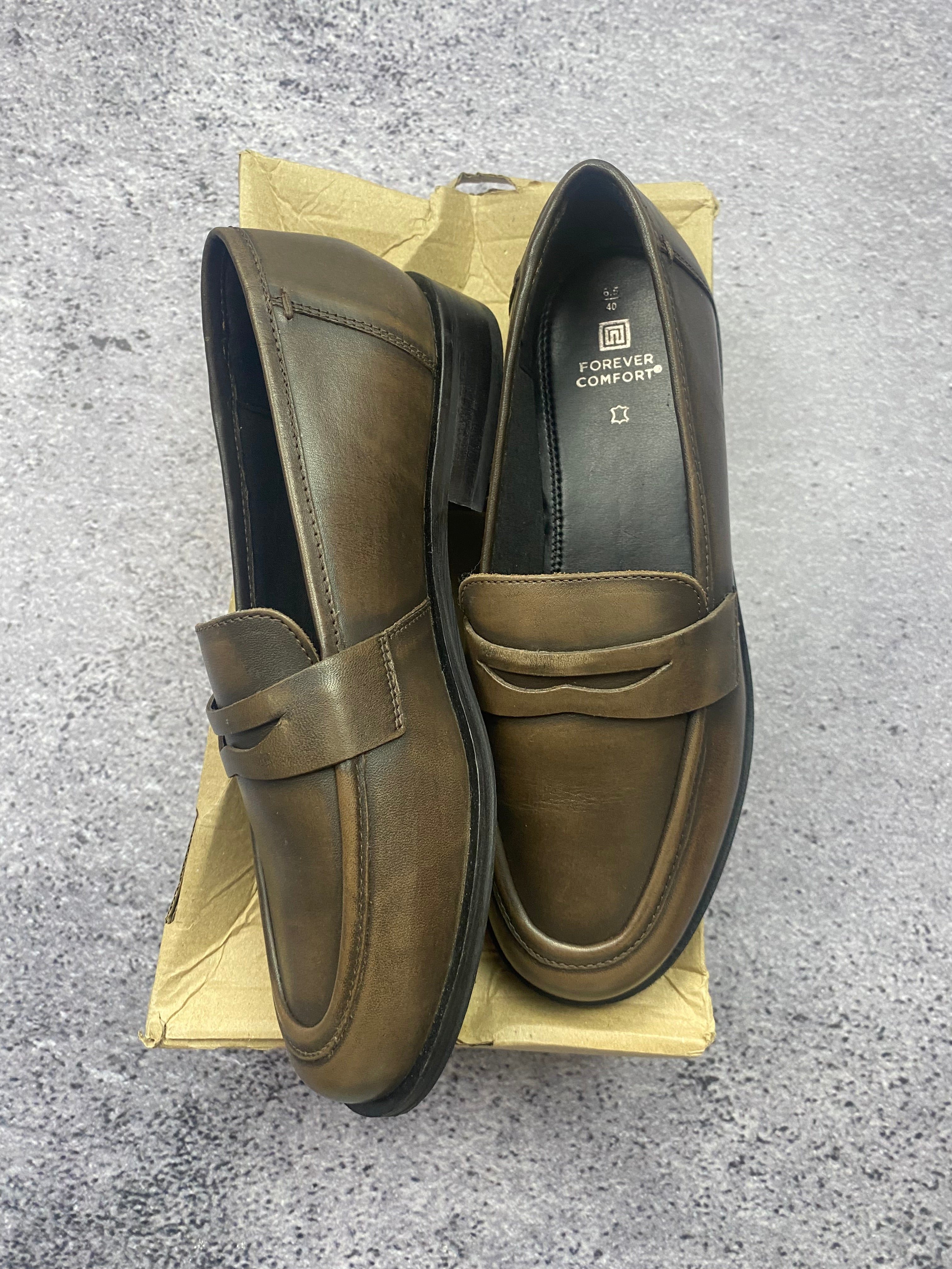 Next brązowe mokasyny loafersy skórzane r. 40x